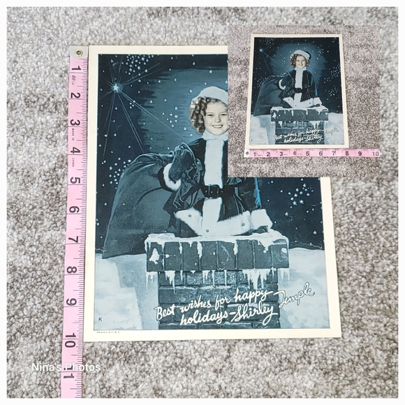 1930 Shirley Temple Paper Doll Standee Christmas Color Autograph Print Photo Lot - Picture 9 of 13